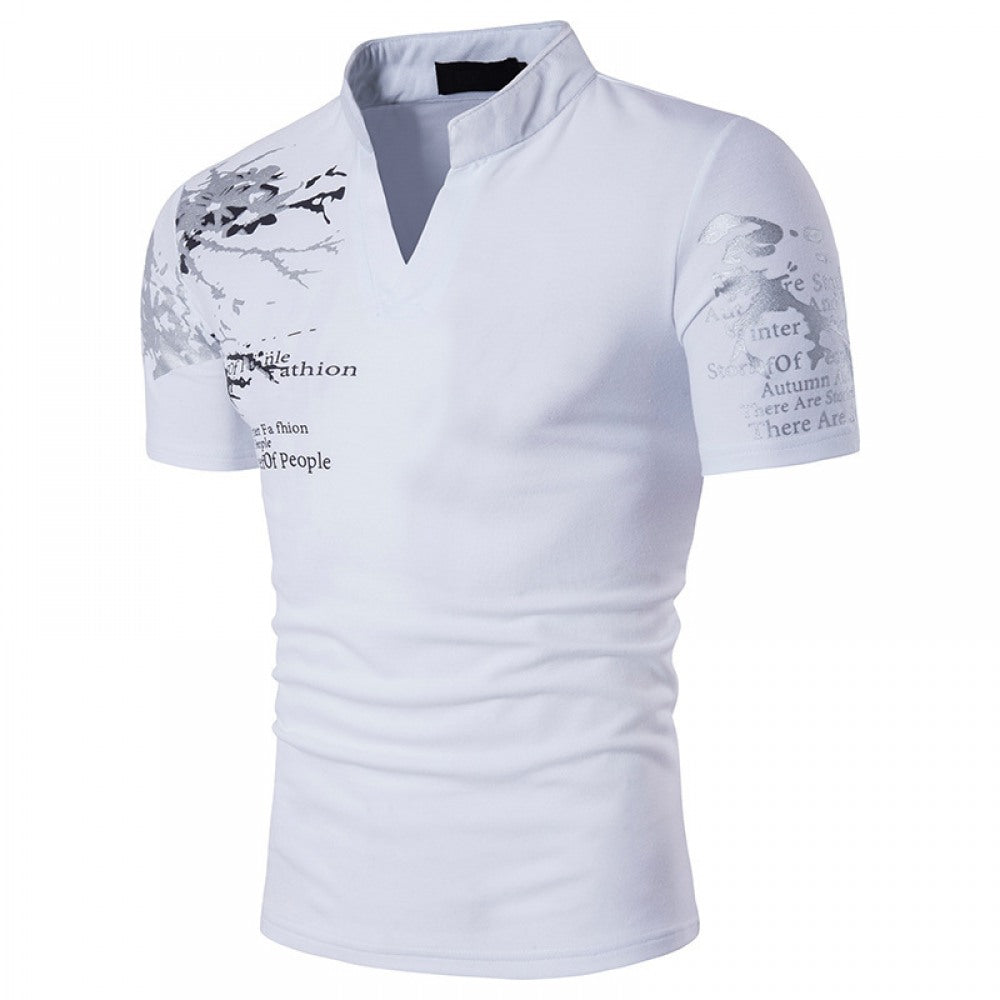Men's Round Neck T-Shirt Straight Print Short Sleeve