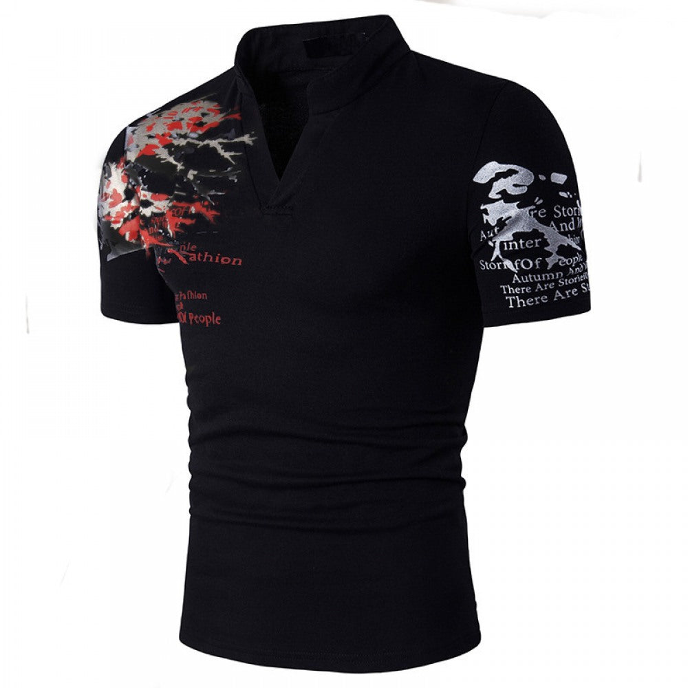 Men's Round Neck T-Shirt Straight Print Short Sleeve