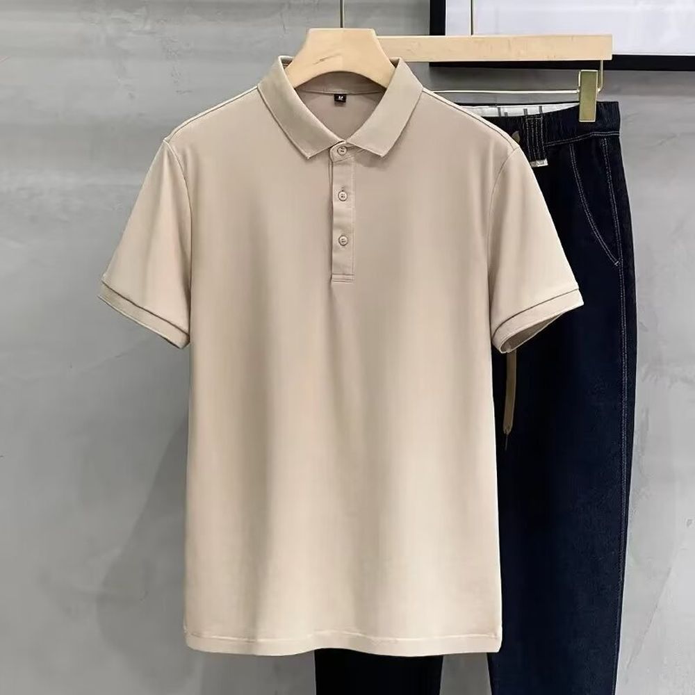 Men's Polo Shirt Lapel Short Sleeve Casual Slim Fit Top