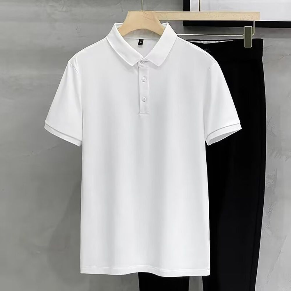 Men's Polo Shirt Lapel Short Sleeve Casual Slim Fit Top