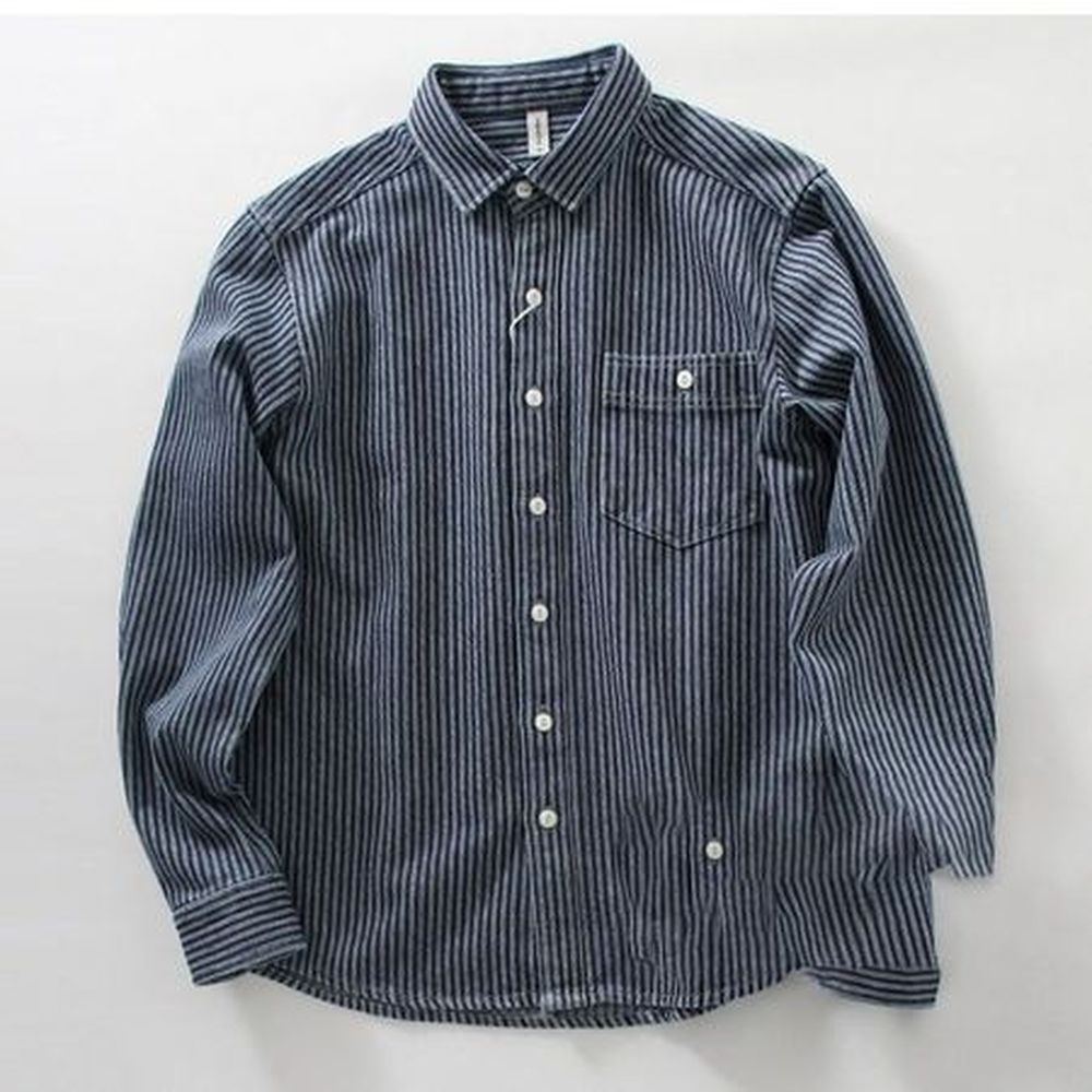 Men's Striped Shirt Casual Long Sleeve Top