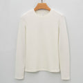 Women's Round Neck Long-sleeved Thermal T-shirt Solid Color